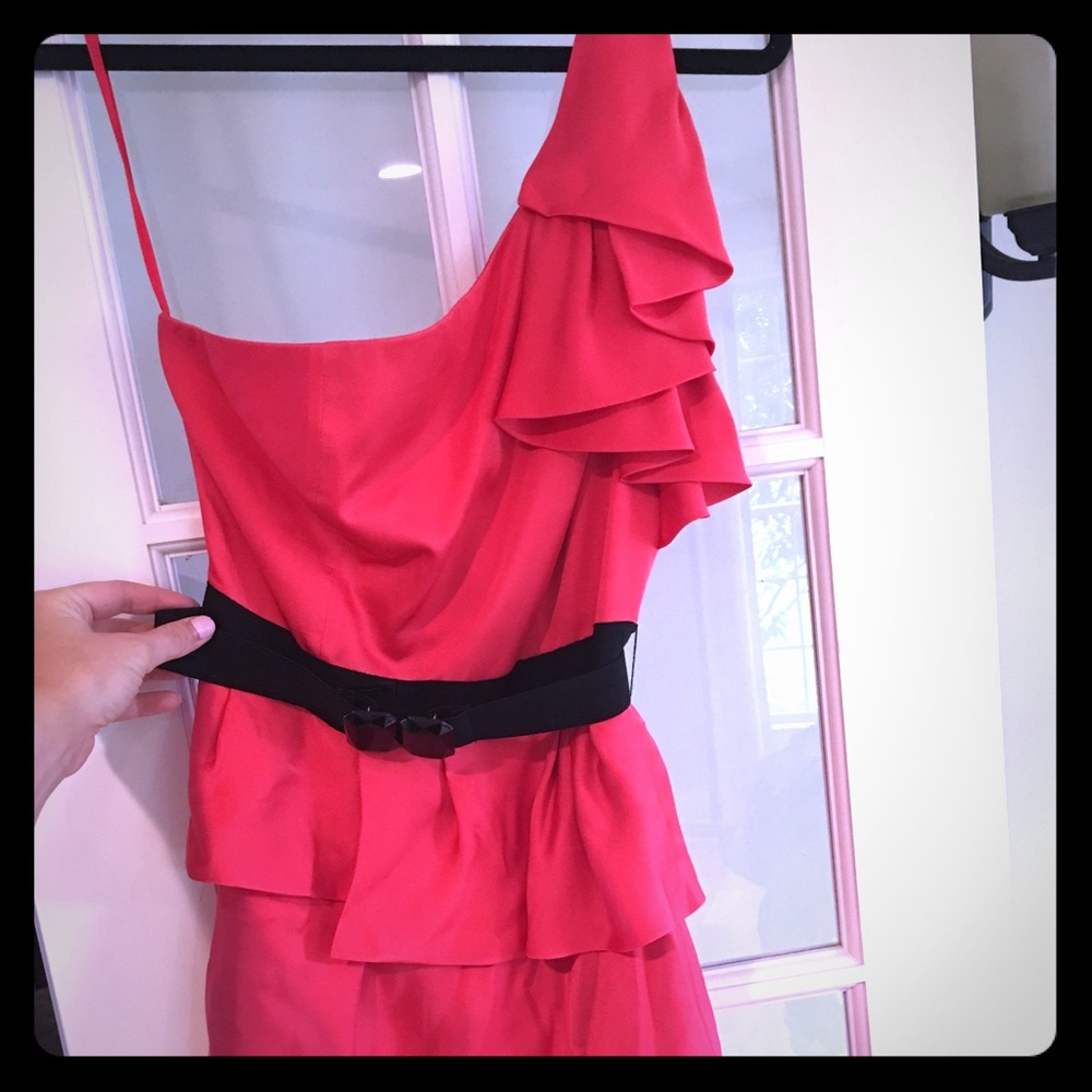 Cute tiered one shoulder BCBG dress